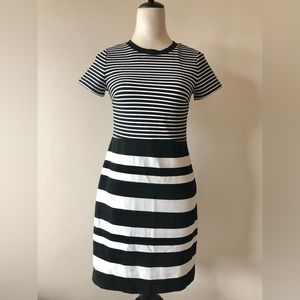 Loft black and white stripes dress, size 4P